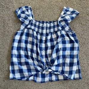 Old Navy blue & white checker Top
